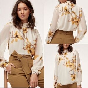 Aritzia Paula floral long sleeve blouse